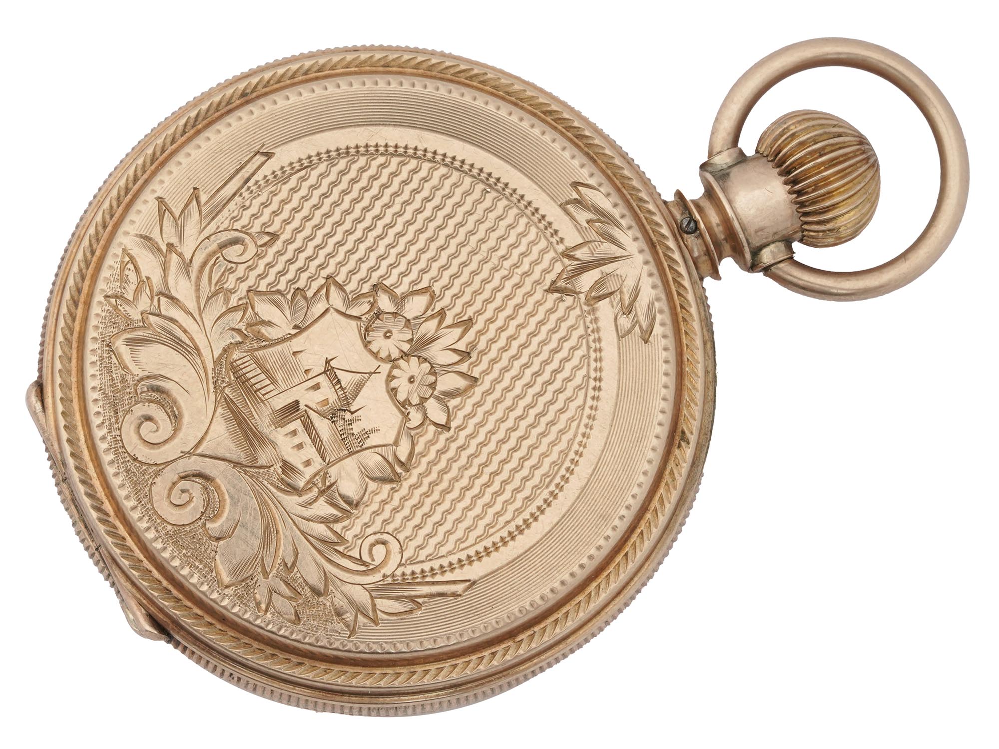 ANTIQUE 18K ROSE GOLD EMPIRE BWC CO POCKET WATCH PIC-2